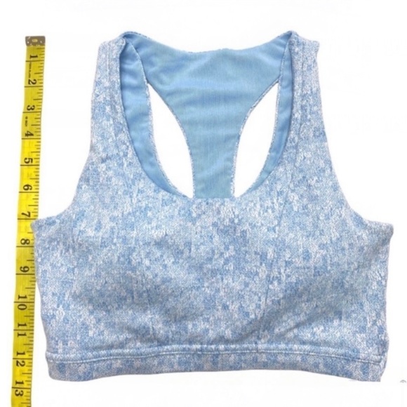 GYMSHARK Malibu Blue Marl Fleur Sports Bra in light Space Blue Size S - Picture 8 of 10